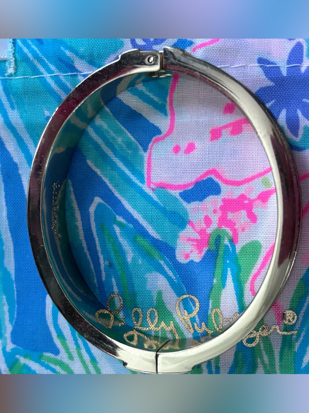 Lilly Pulitzer Gold Pink Bangle Bracelet - Picture 6 of 7